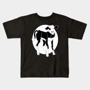 Baby Cow in black and white Kids T-Shirt